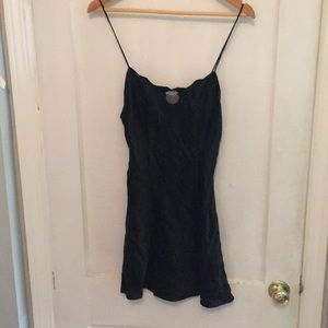 Black silk slip